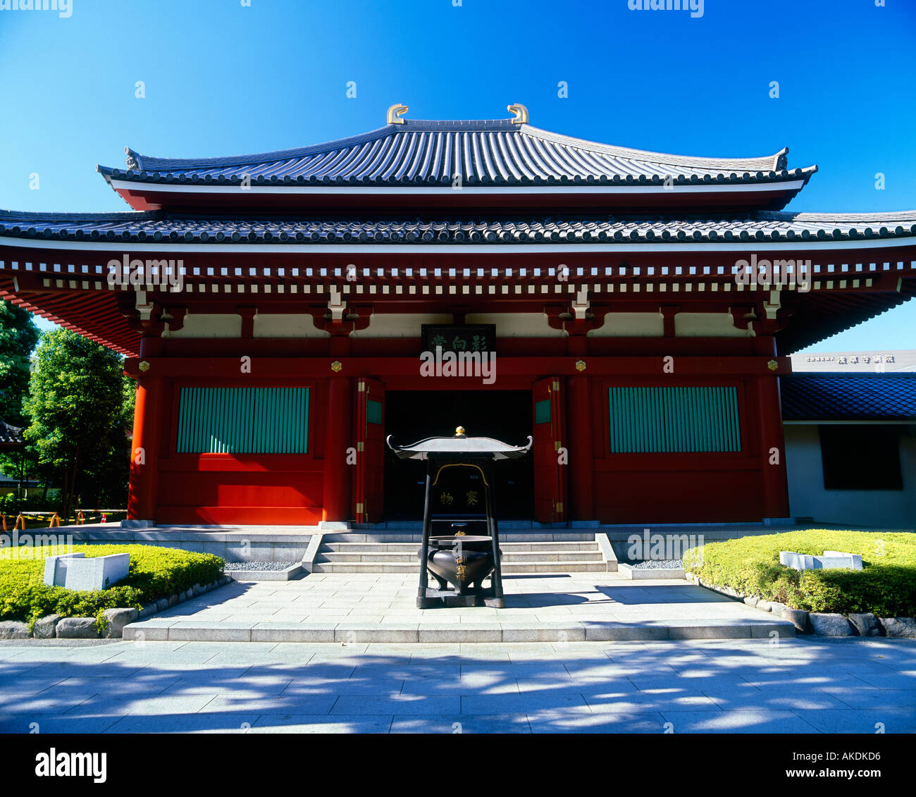 Vista frontale di un tempio in Giappone Foto Stock