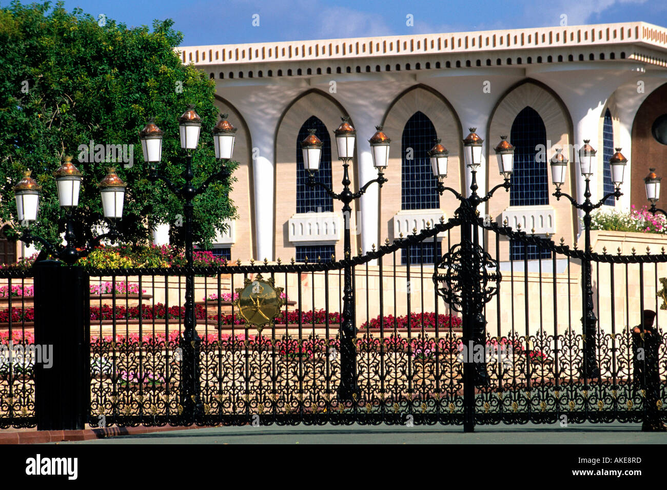 OM, Oman, Muscat Altstadt von Muscat, Tor zum Arbeitspalast von Sultan Qaboos Foto Stock