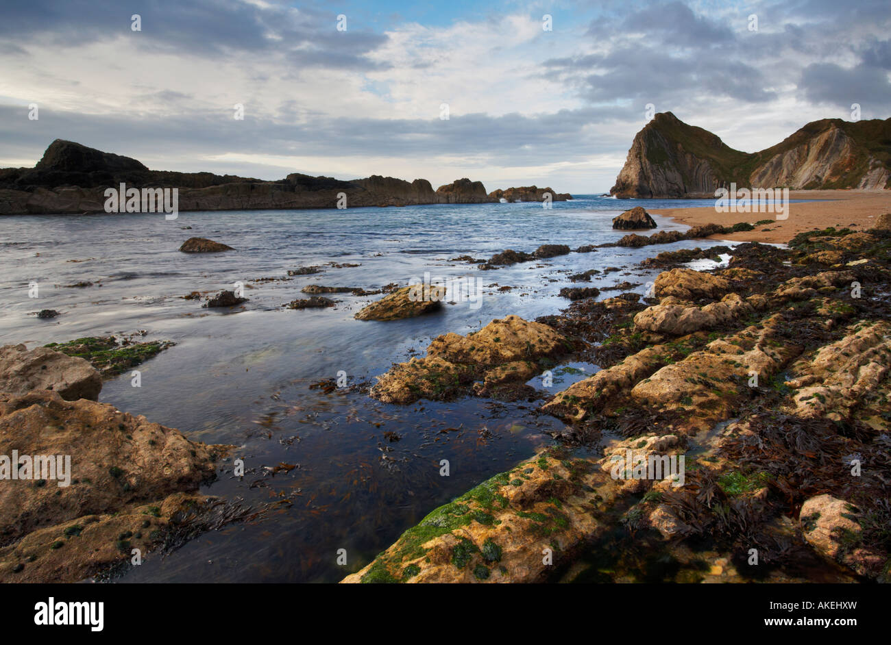 Manowar Bay nel Dorset su un inverno mattina Foto Stock