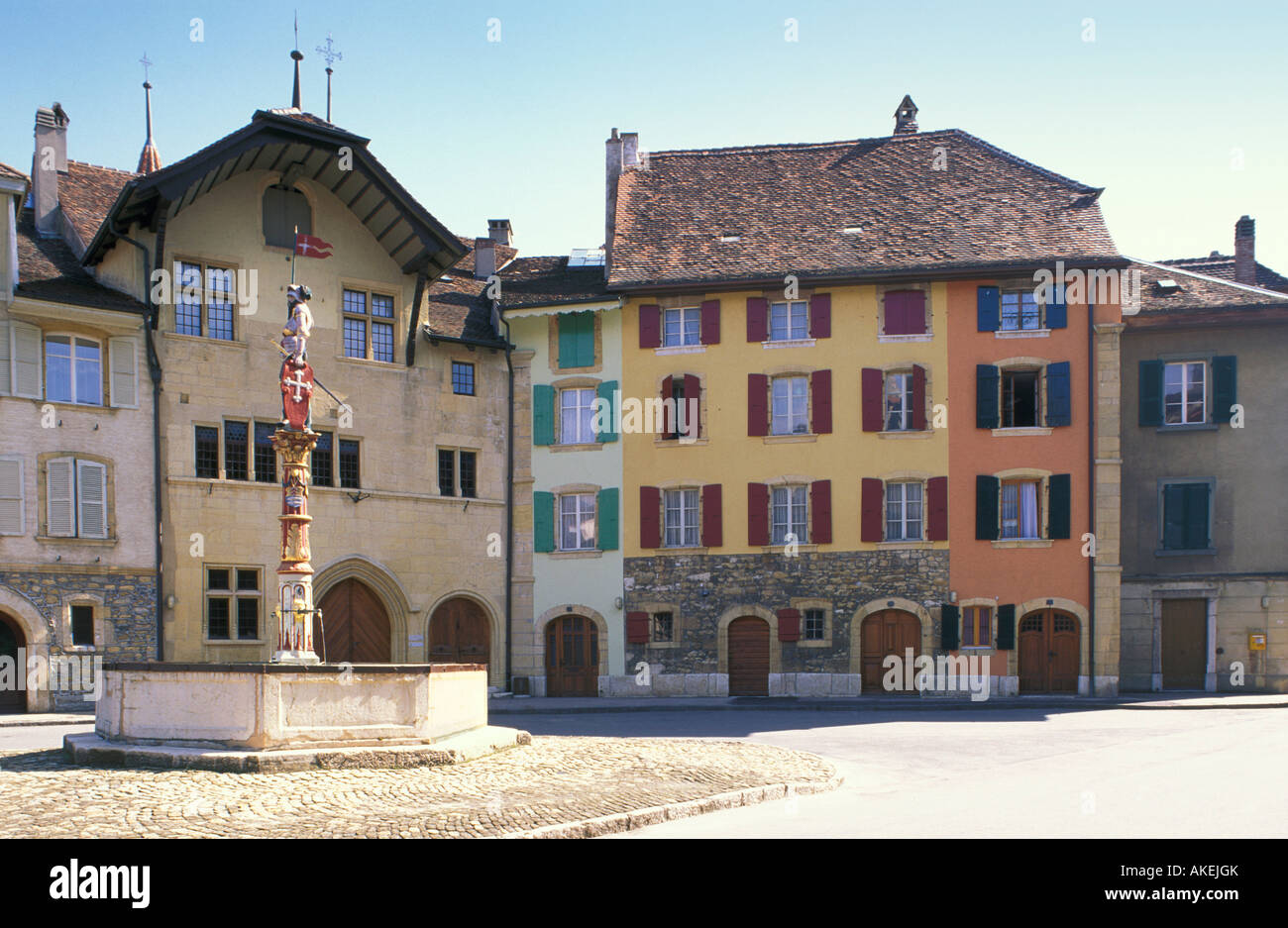 Nel centro del paese, le Landeron, Svizzera Foto Stock