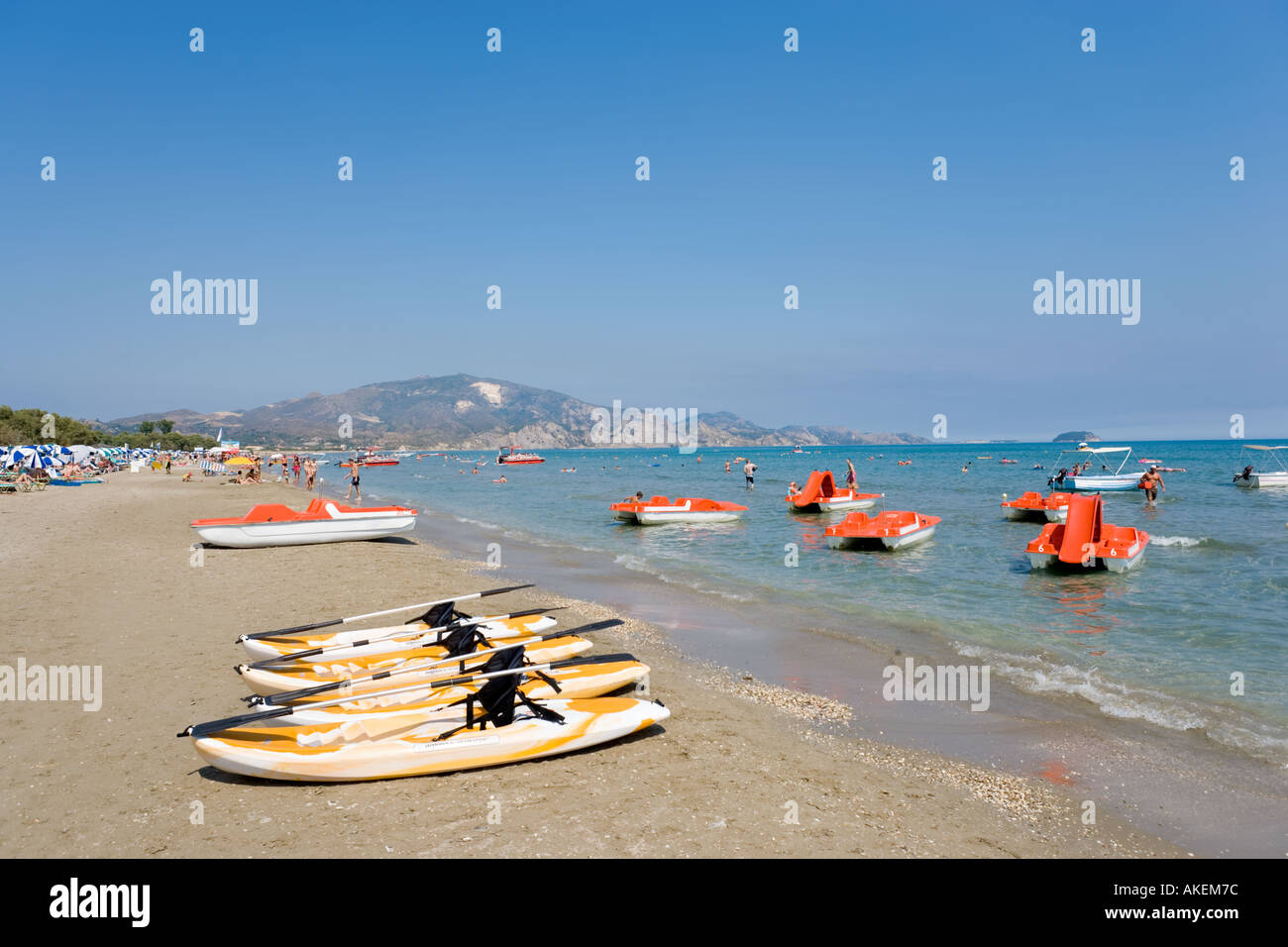 Spiaggia, Laganas Zacinto (Zante), Isole Ionie, Grecia Foto Stock