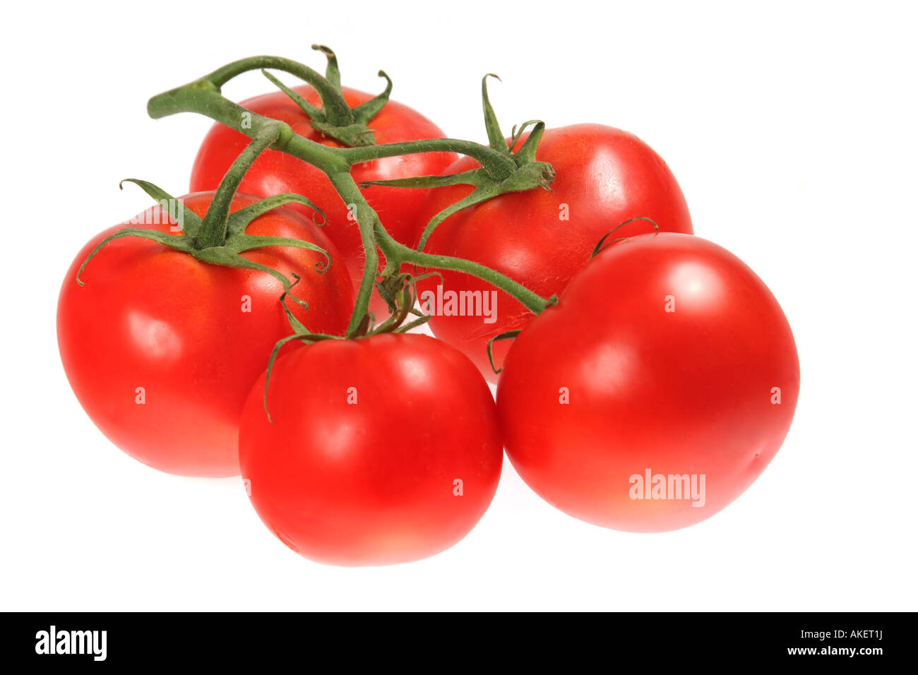 Pomodoro rosso frutto isolato su sfondo bianco Foto Stock