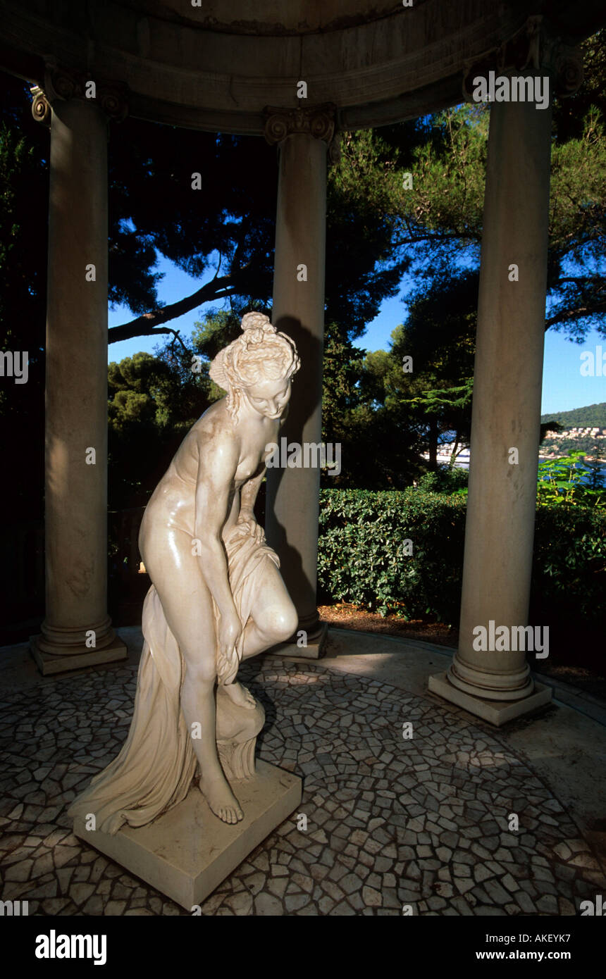 Frankreich, Cote d Azur, San-Jean-Cap-Ferrat, Rothschild-Villa Ile de France e il Pavillion im Park Foto Stock