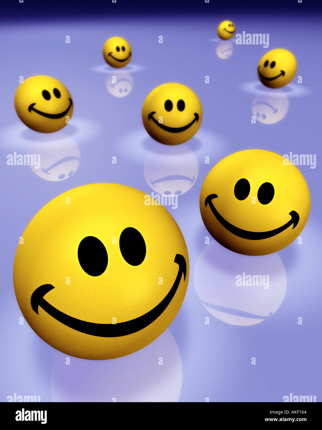 Faccina sorridente simbolo della felicità gioia delizia piacere fortuna pace la soddisfazione del successo di buona salute emozione Foto Stock