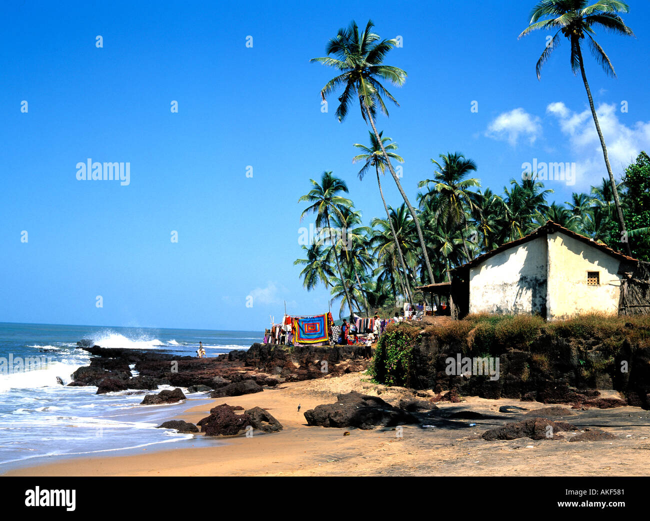 Goa, Anjuna Foto Stock