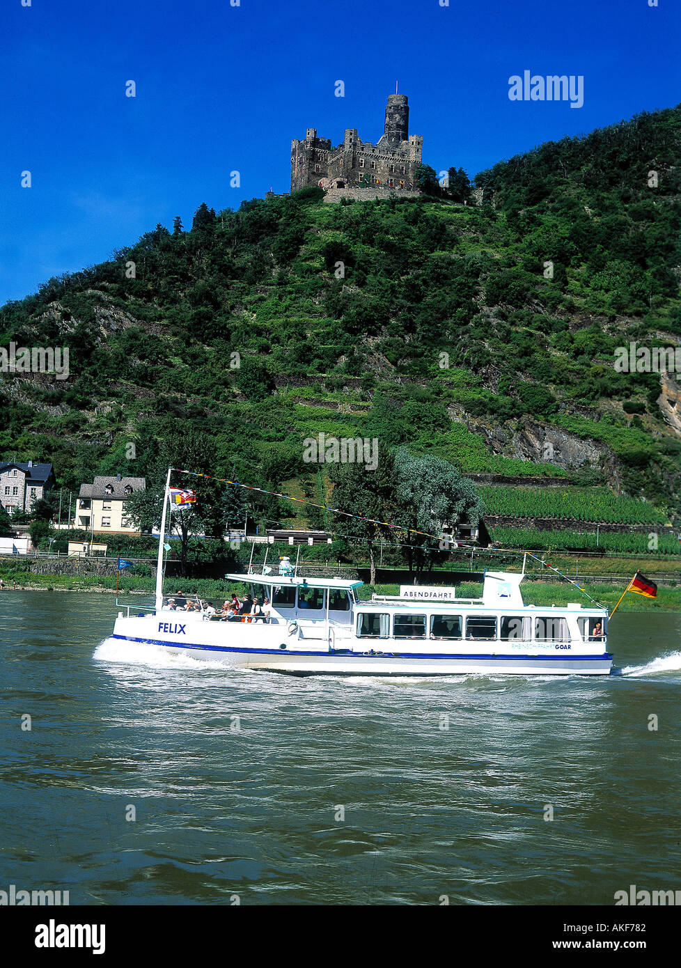 Cruiseboat vicino a St Goar Foto Stock