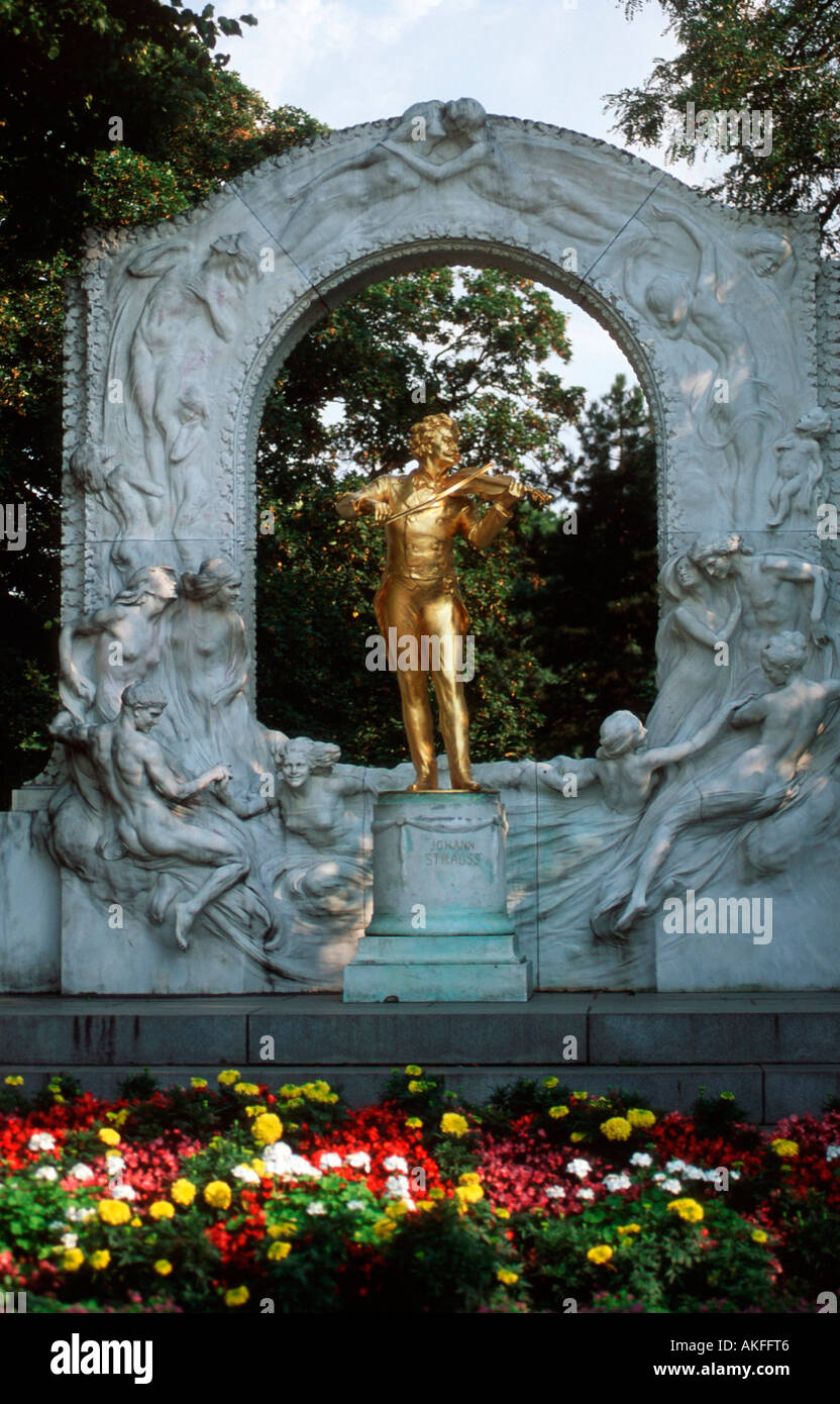 Wien 1, Stadtpark, Denkmal von Johann Strauss Sohn Foto Stock