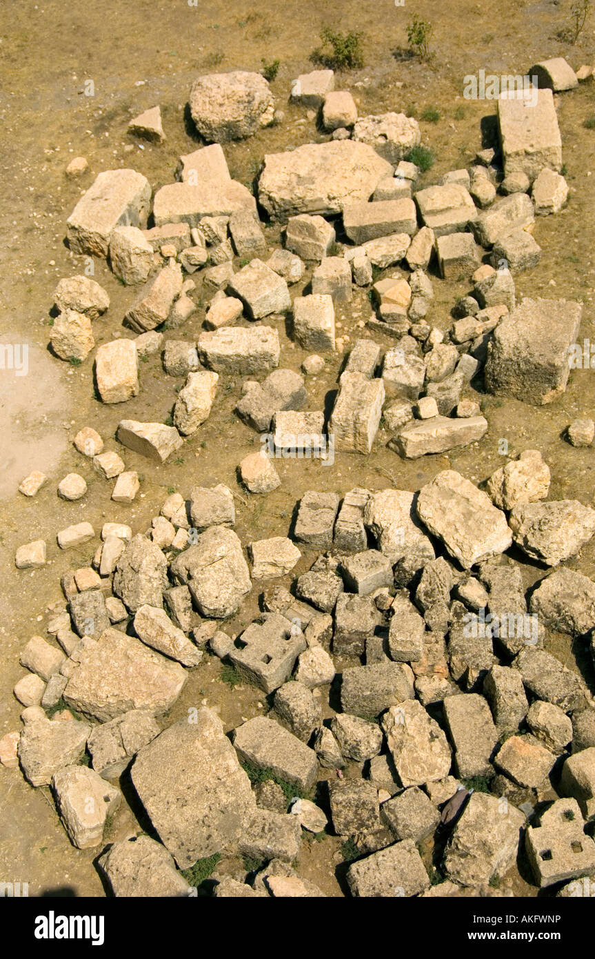 I resti di epoca romana in Baalbek Foto Stock