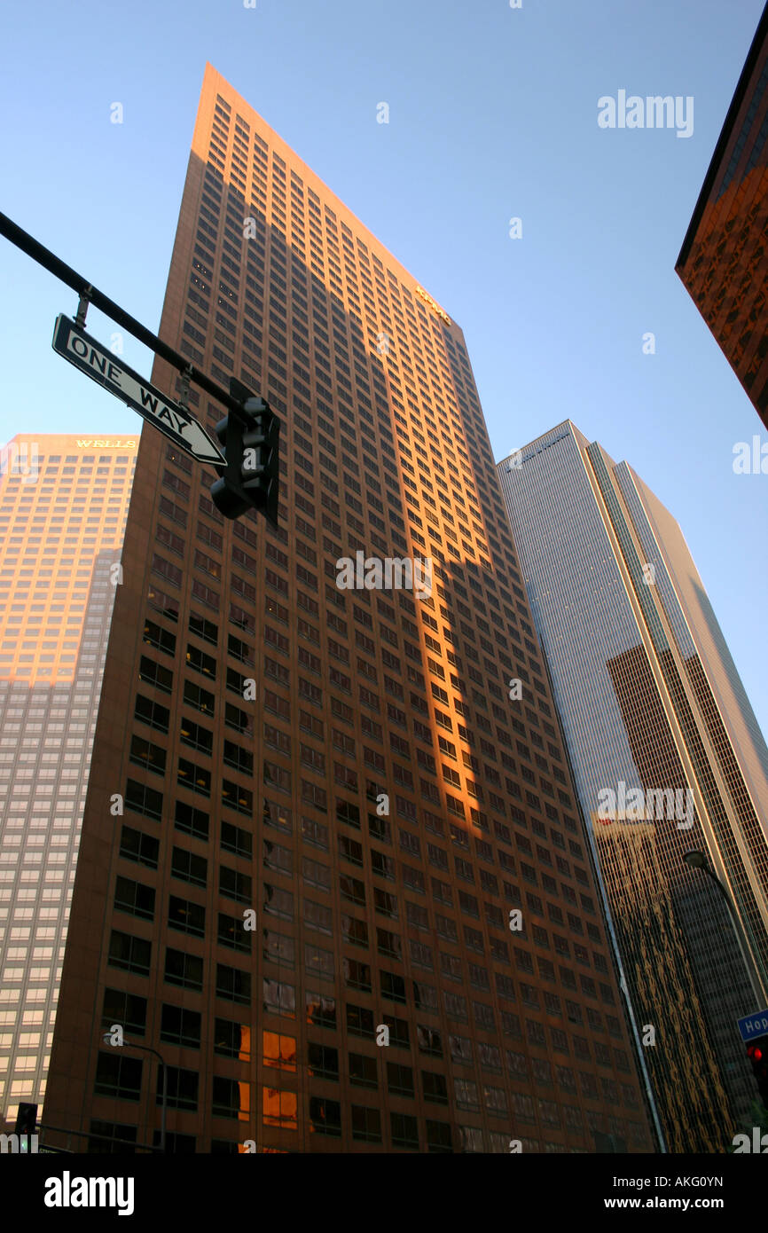 Moderno ufficio di Los Angeles blocco su torri di Bunker Hill Foto Stock