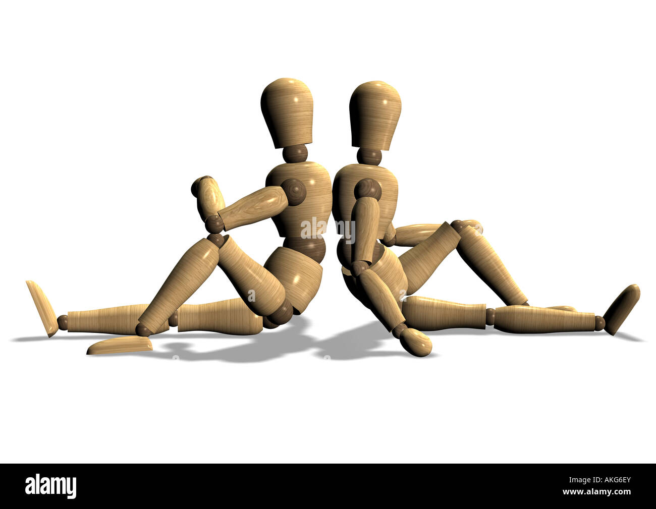 Bambole snodate rilassante sitzen Gliederpuppen Foto Stock