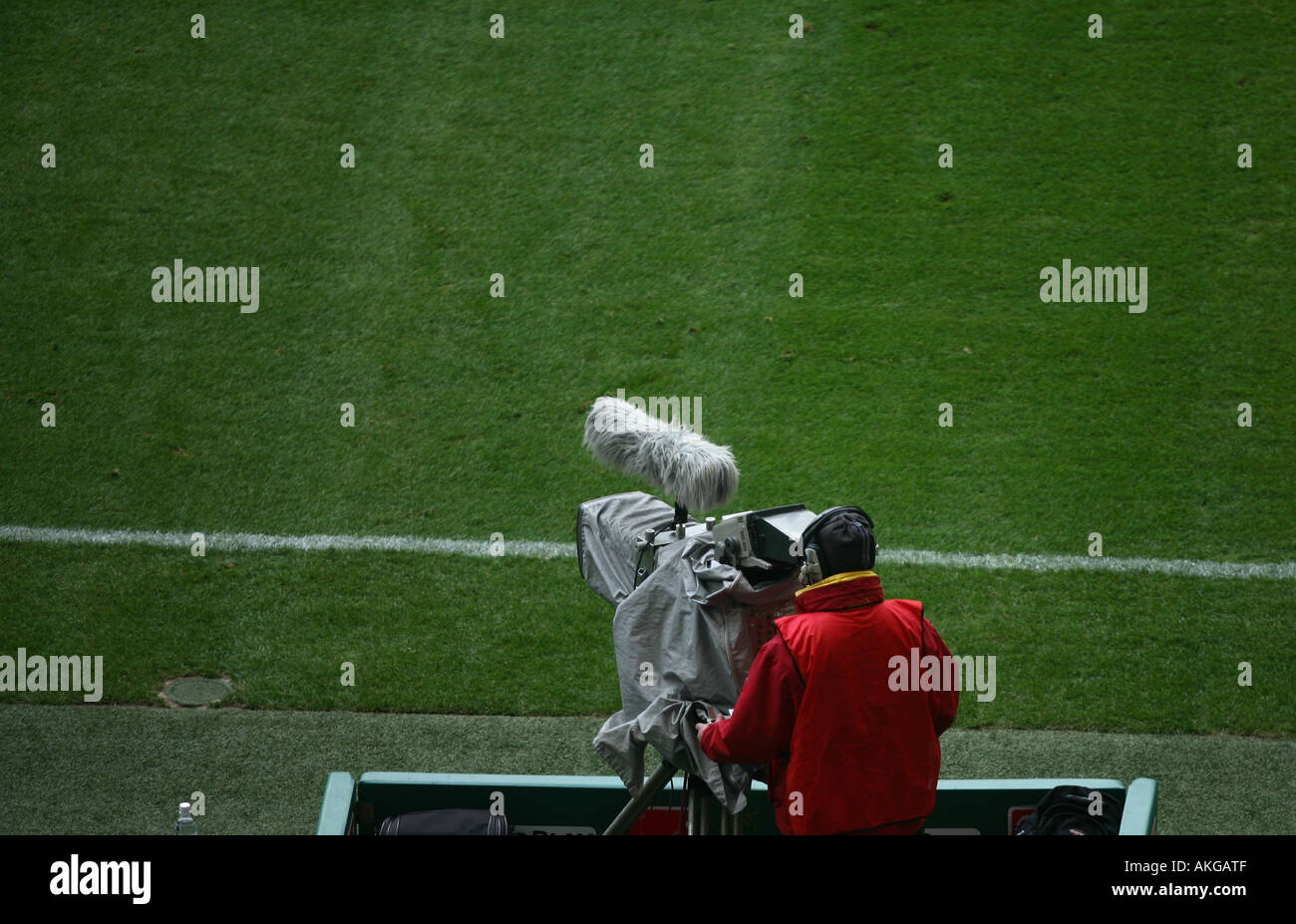 La telecamera in uno stadio Foto Stock