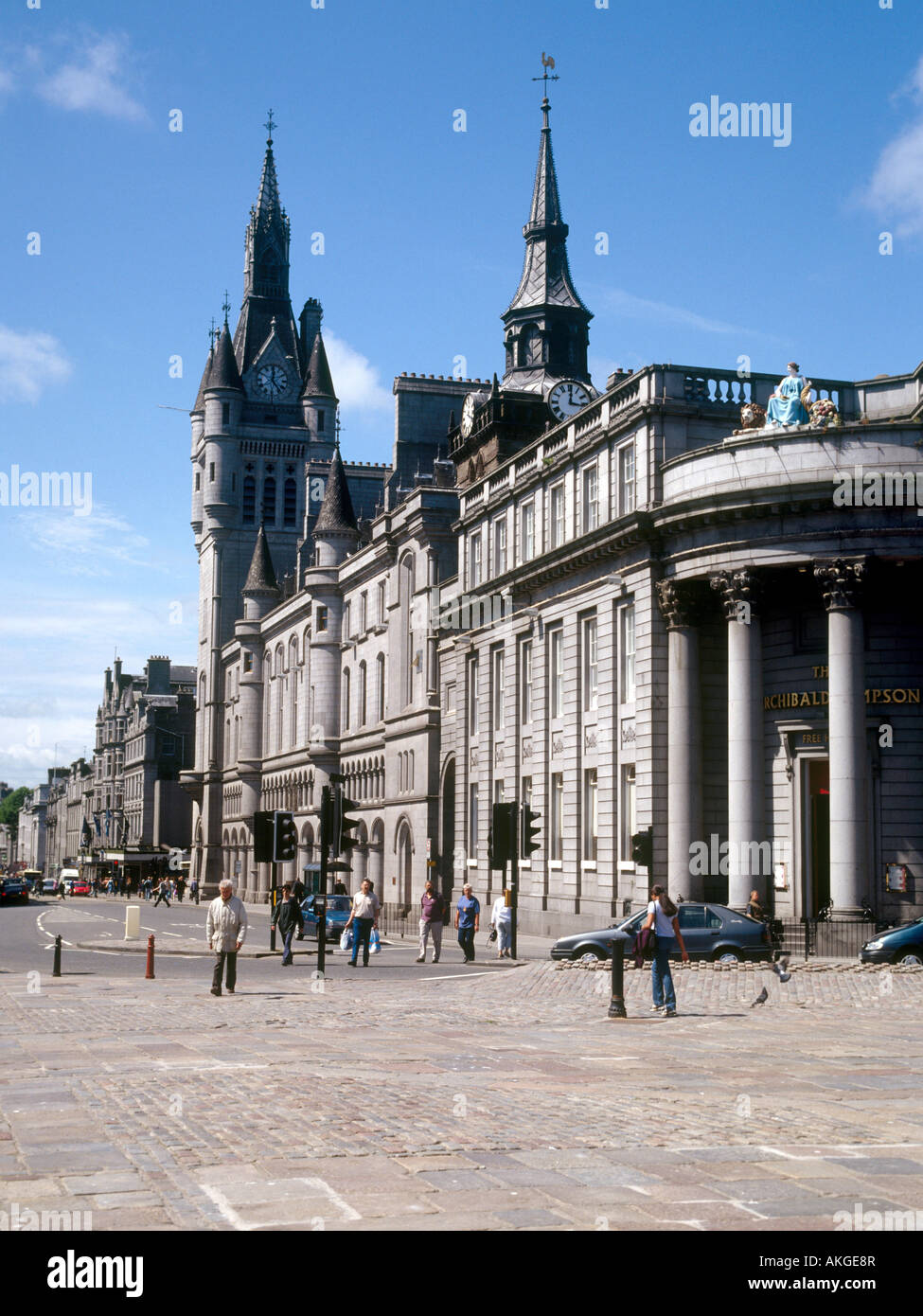 Dh UNION STREET ABERDEEN town house torre dell Orologio sheriff court city building center Foto Stock