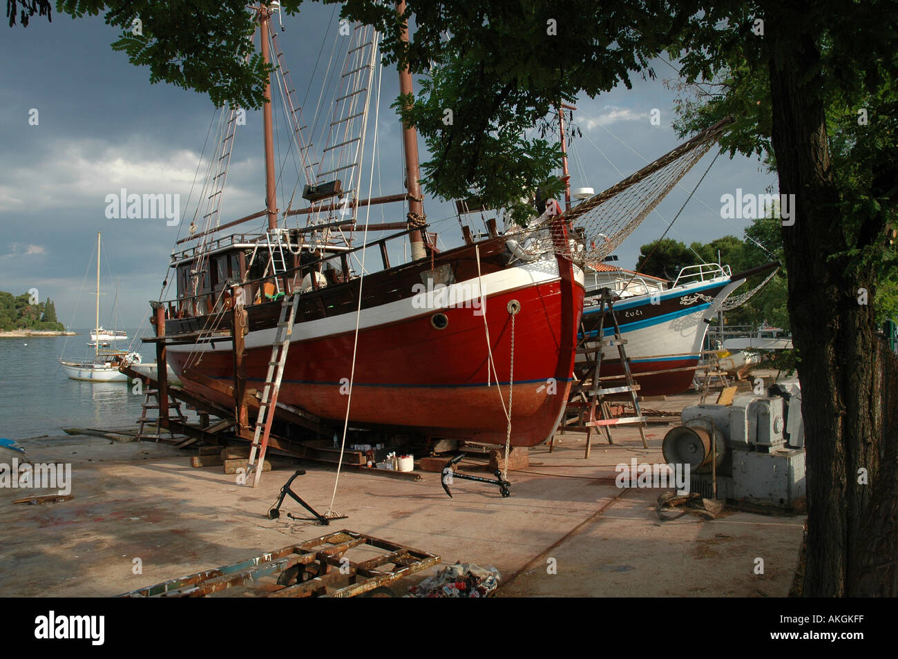 Cantiere navale croata Foto Stock