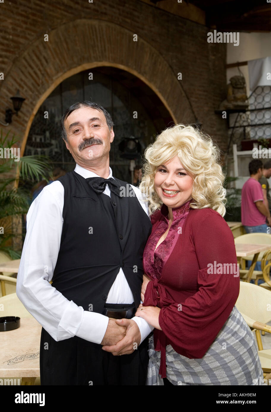 Stelle della TV rumena sitcom Bucharest Romania Foto Stock