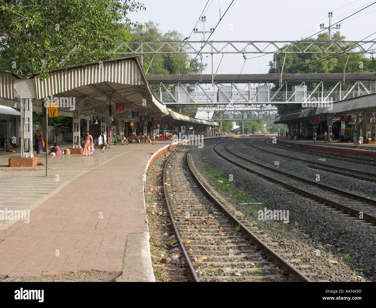Tipica indiana stazione ferroviaria. Foto Stock