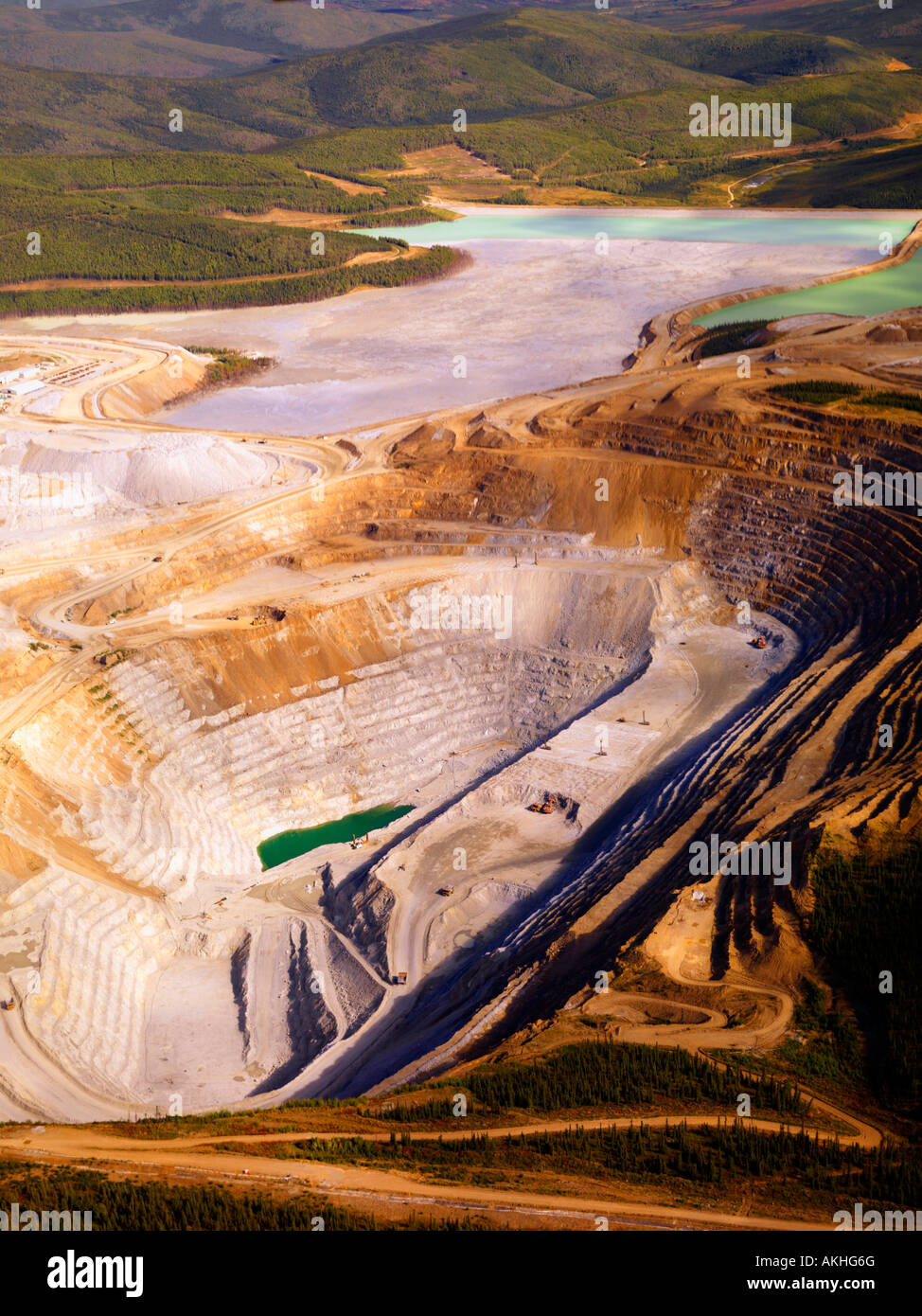 La fossa aperta oro operazione mineraria di Fort Knox miniera d'oro appena a nord di Fairbanks Alaska Foto Stock