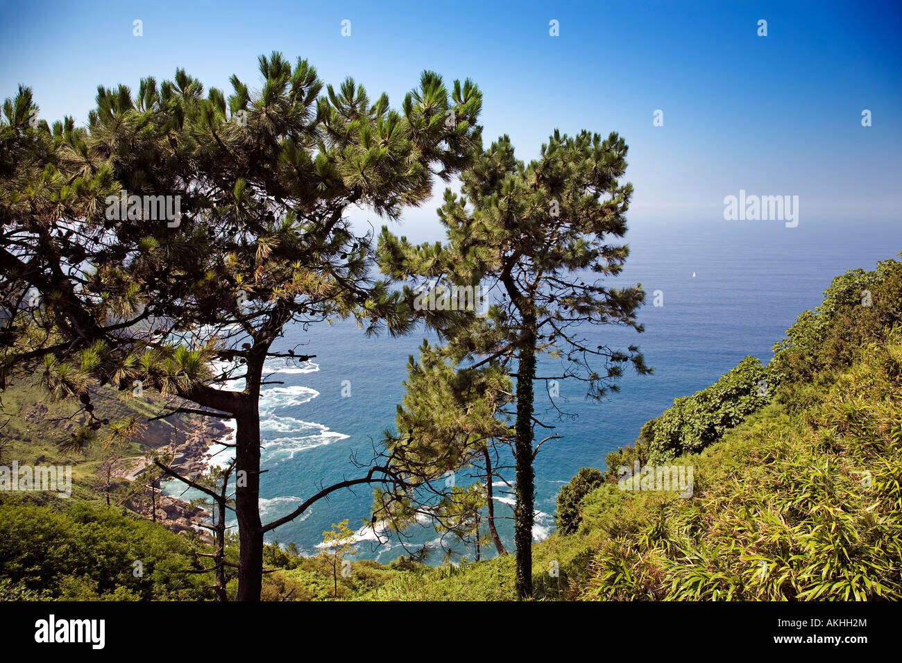 Vista mare da il cantabrico Monte Igeldo san sebastian donostia Paese Basco in Spagna Foto Stock