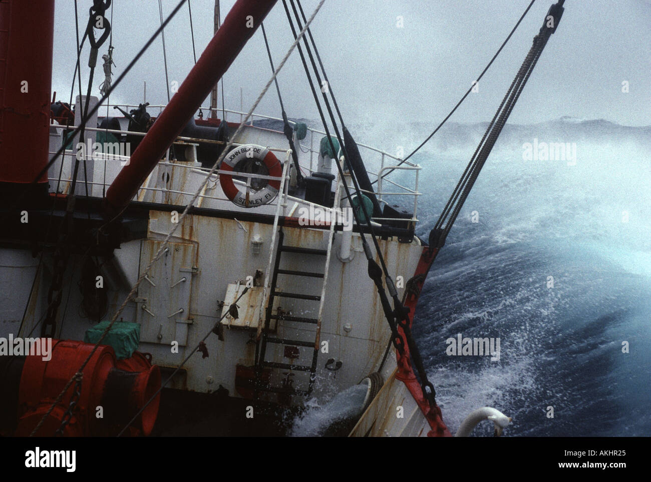John Biscoe in mari tempestosi, Oceano Meridionale Foto Stock