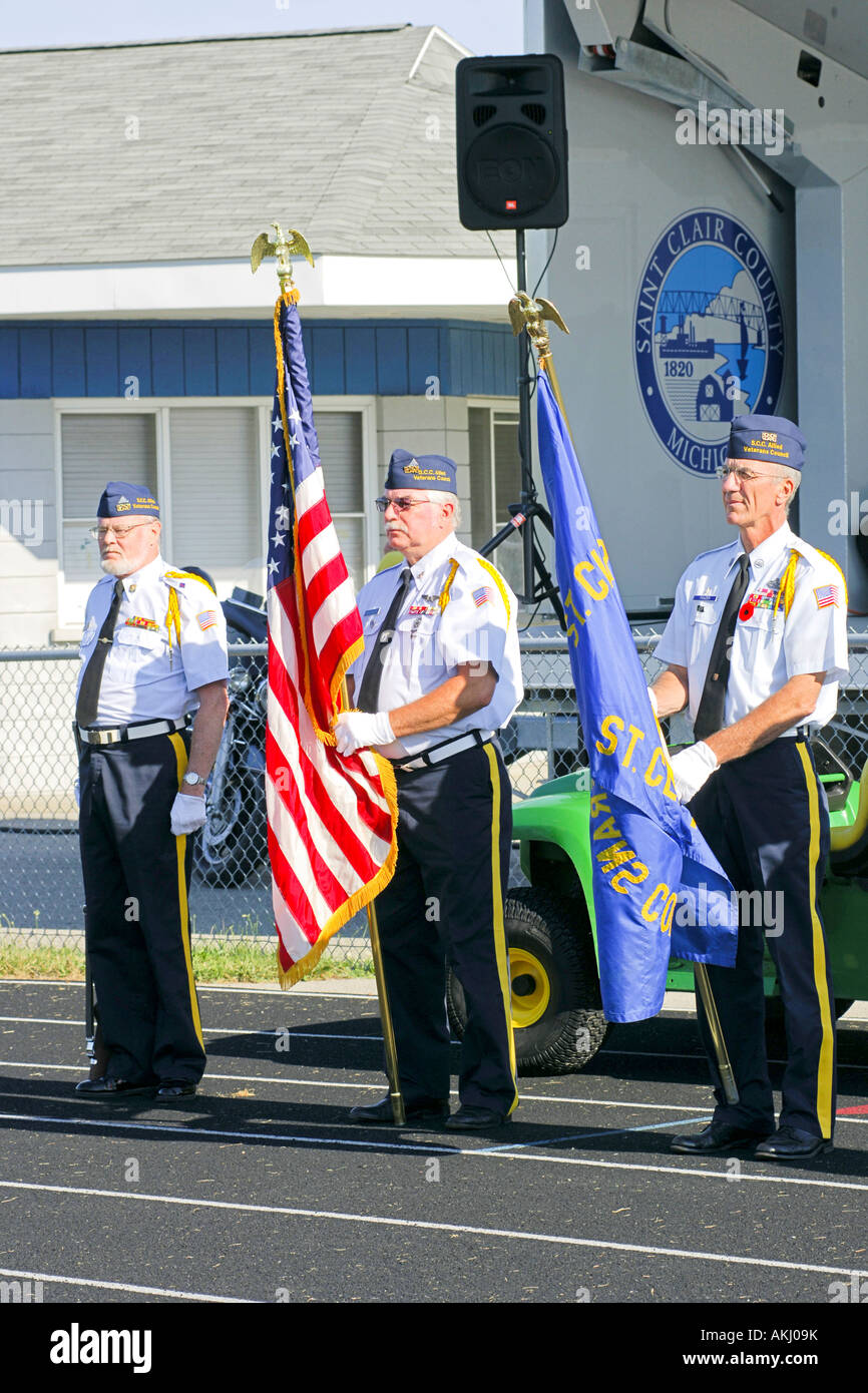 American veterani guardia d'onore al St Clair County Senior Olympics Marysville Michigan MI Foto Stock