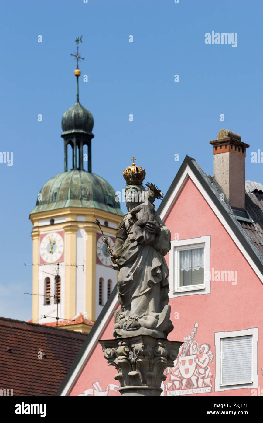 La figura di Maria in Mindelheim Bavaria Foto Stock