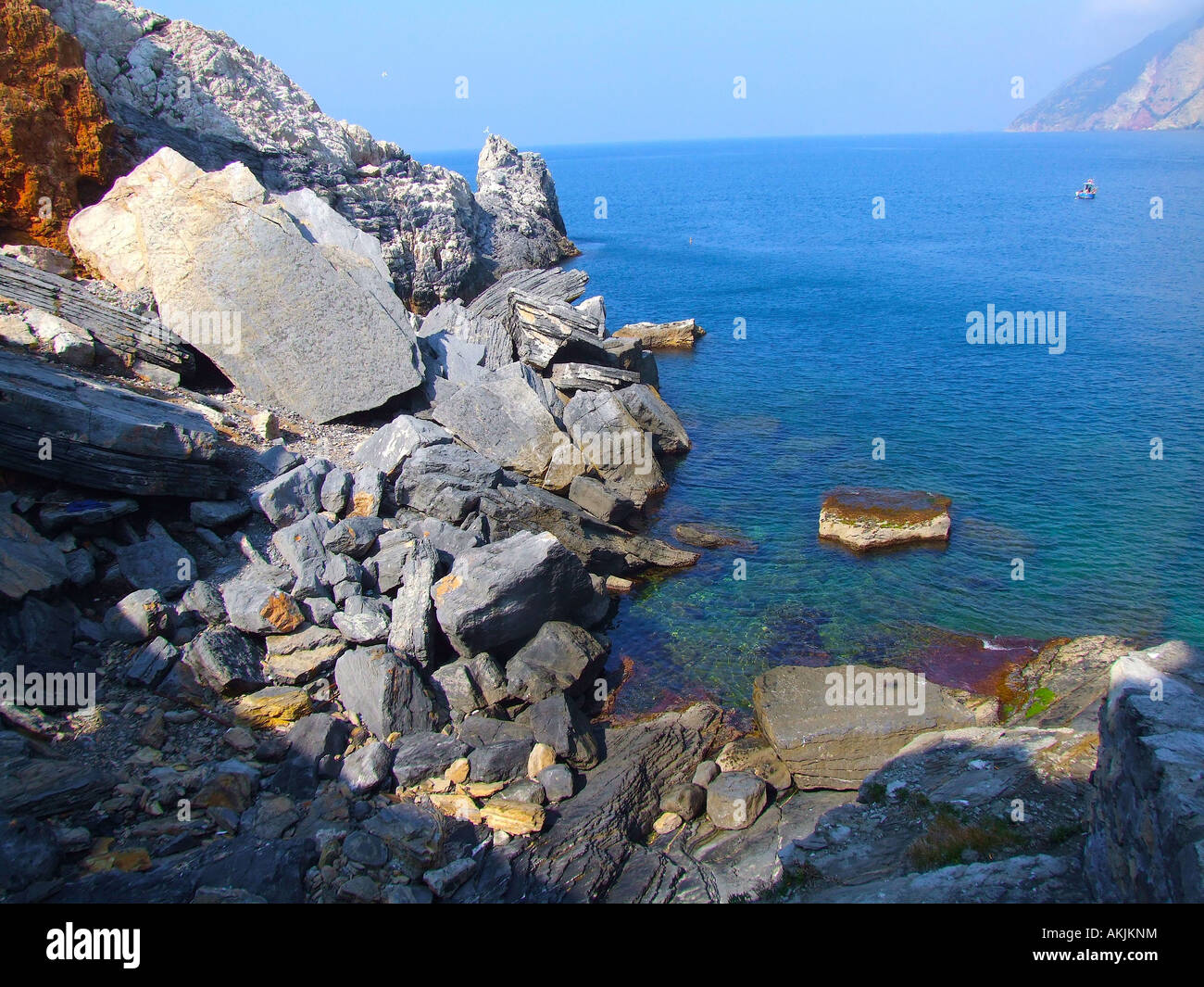 Vista della grotta di Byron, Portovenere, Liguria, Italia Foto Stock