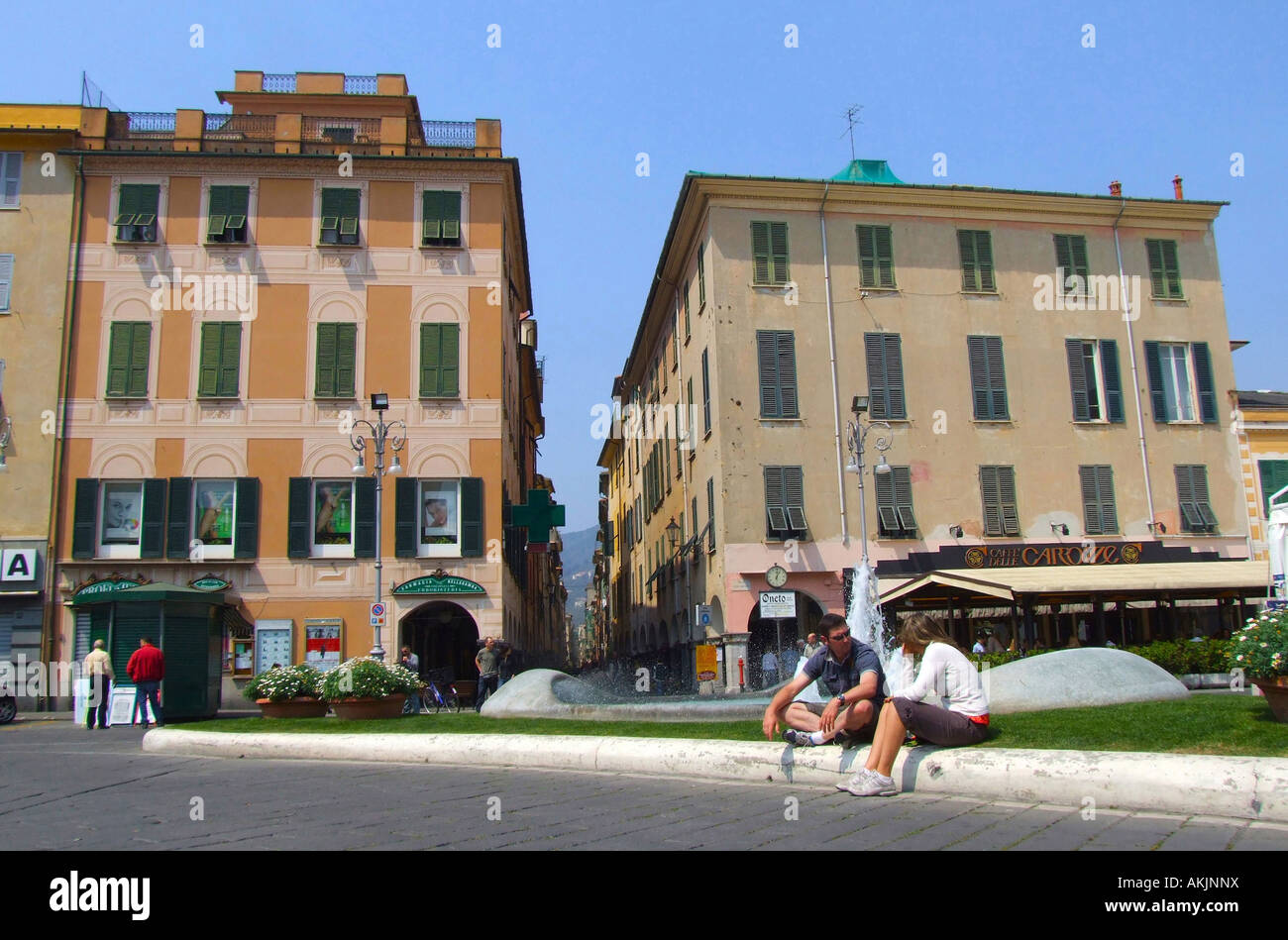 Giacomo Matteotti square, Chiavari, Liguria, Italia Foto Stock