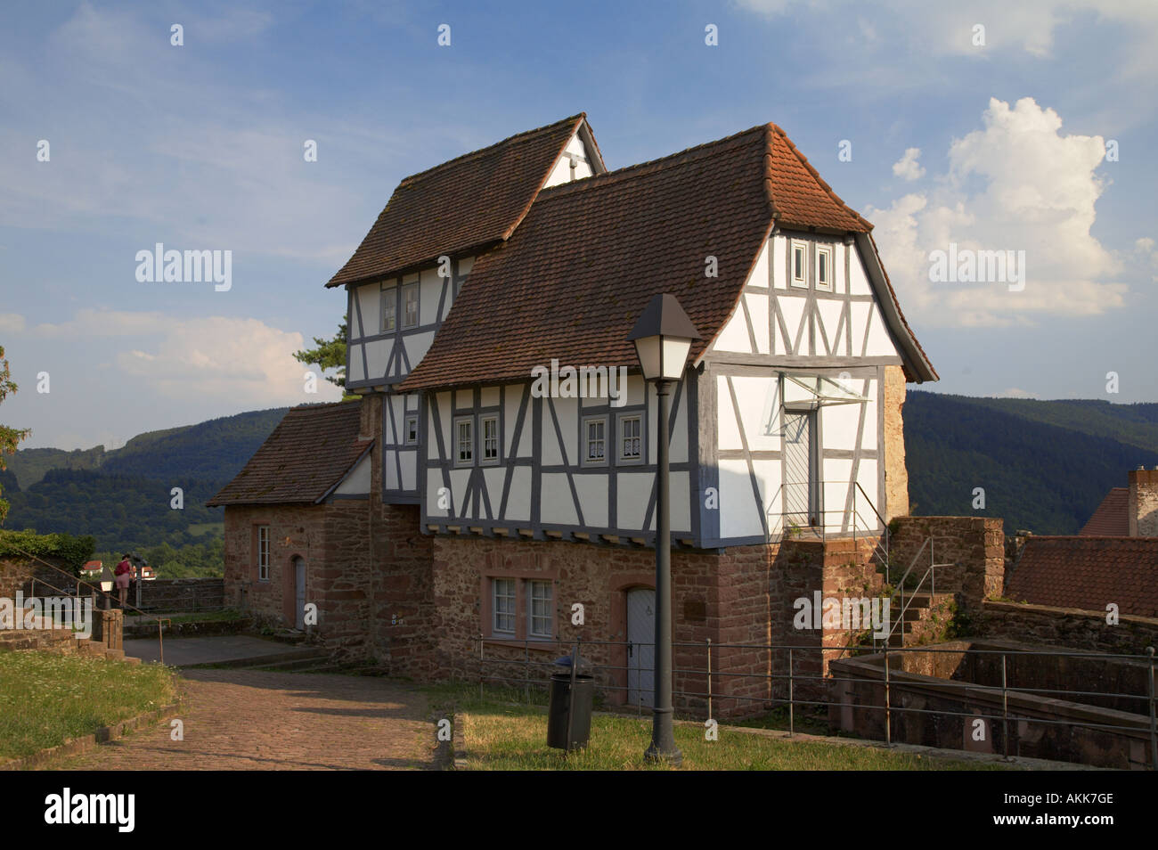 Gatehouse of Hirschhorn castello Valle del Neckar Hessen Germania Foto Stock