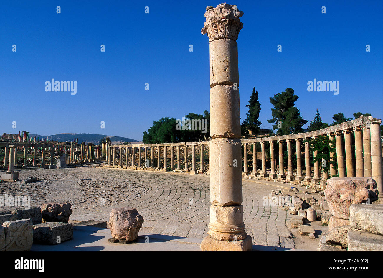 Giordania, Jerash (Gerasa), Forum Foto Stock