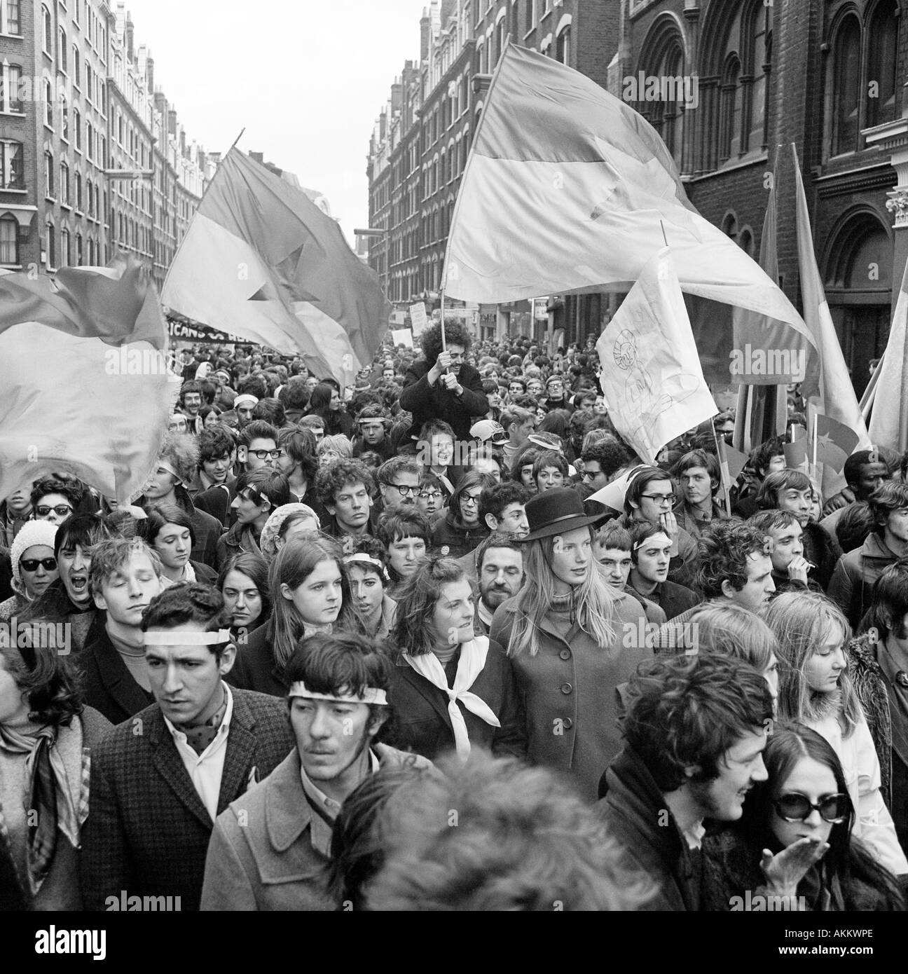 Guerra Anti-Vietnam dimostrazione, Londra, 17 marzo 1968. Foto Stock