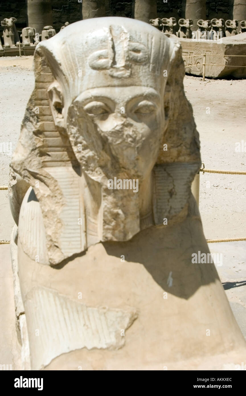Complesso del tempio di Karnak a Tebe moderna Luxor Egitto Foto Stock