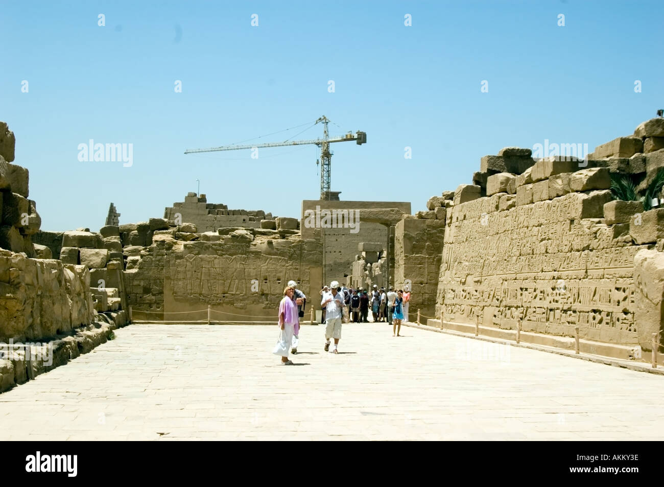 Complesso del tempio di Karnak a Tebe moderna Luxor Egitto Foto Stock