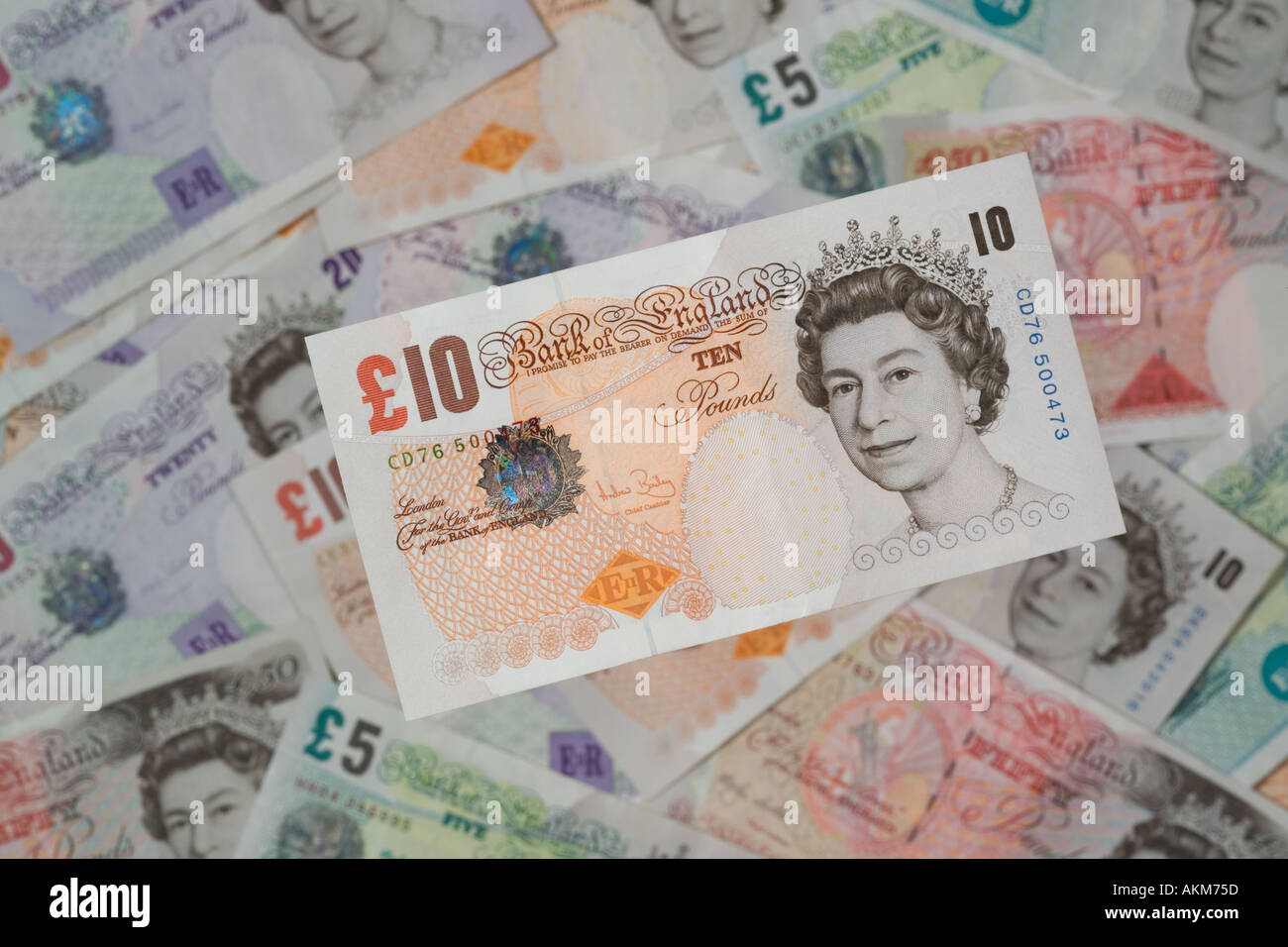 British dieci pound nota Foto Stock