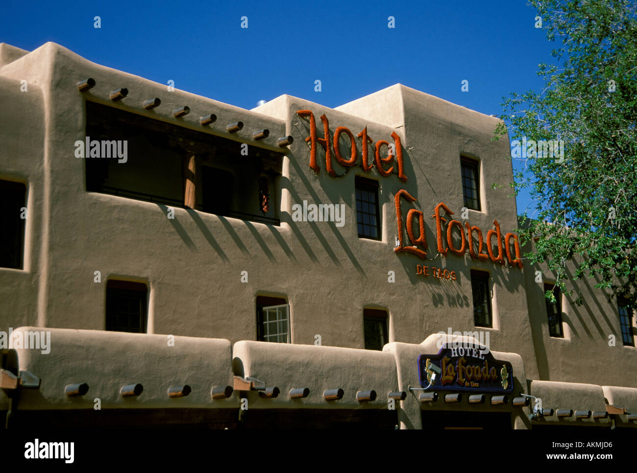 Hotel La Fonda de Uat su Town Plaza Piazza Principale Taos New Mexico USA Foto Stock