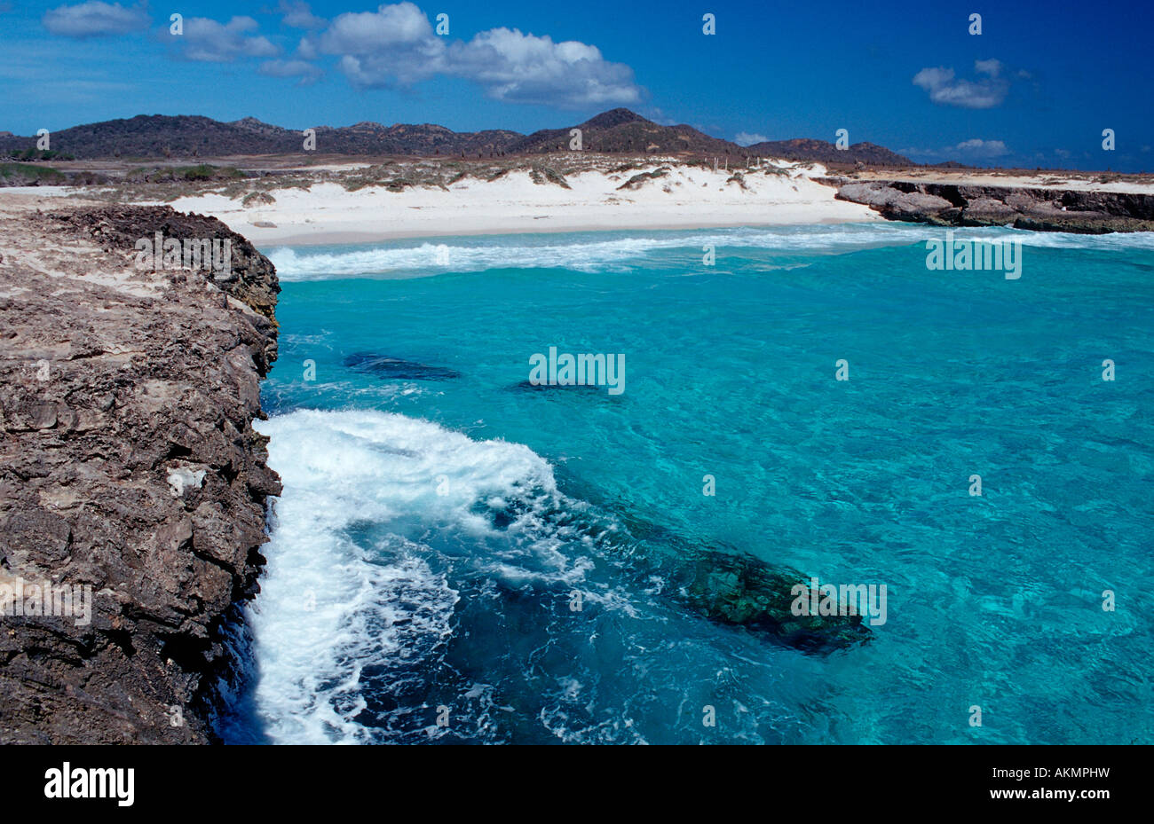 Playa Costa Chikitu Antille Olandesi Bonaire Mar dei Caraibi Washington Slagbaai National Park Playa Chikitu Foto Stock