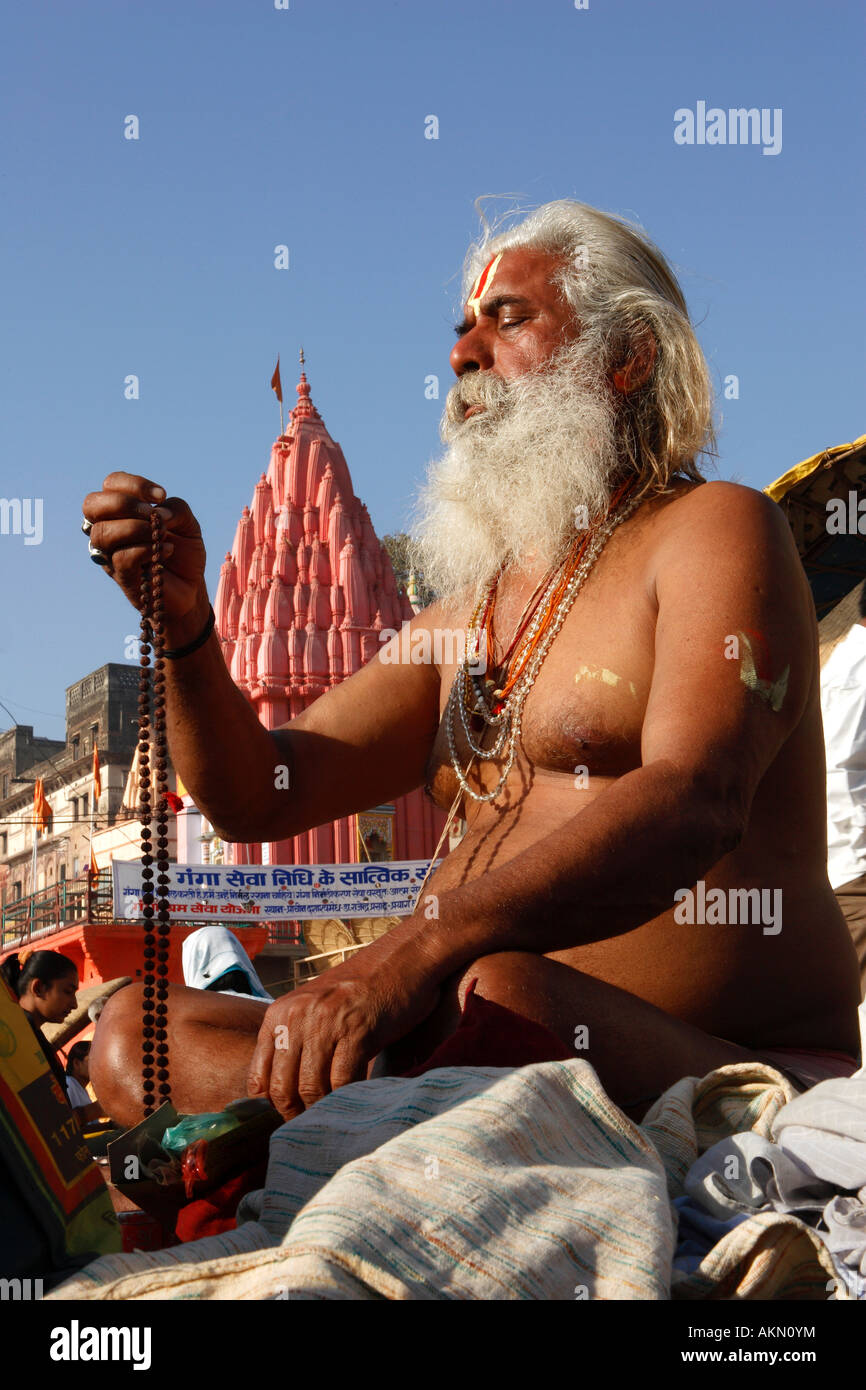 India, Uttar Pradesh, Varanasi, sul ghats Foto Stock