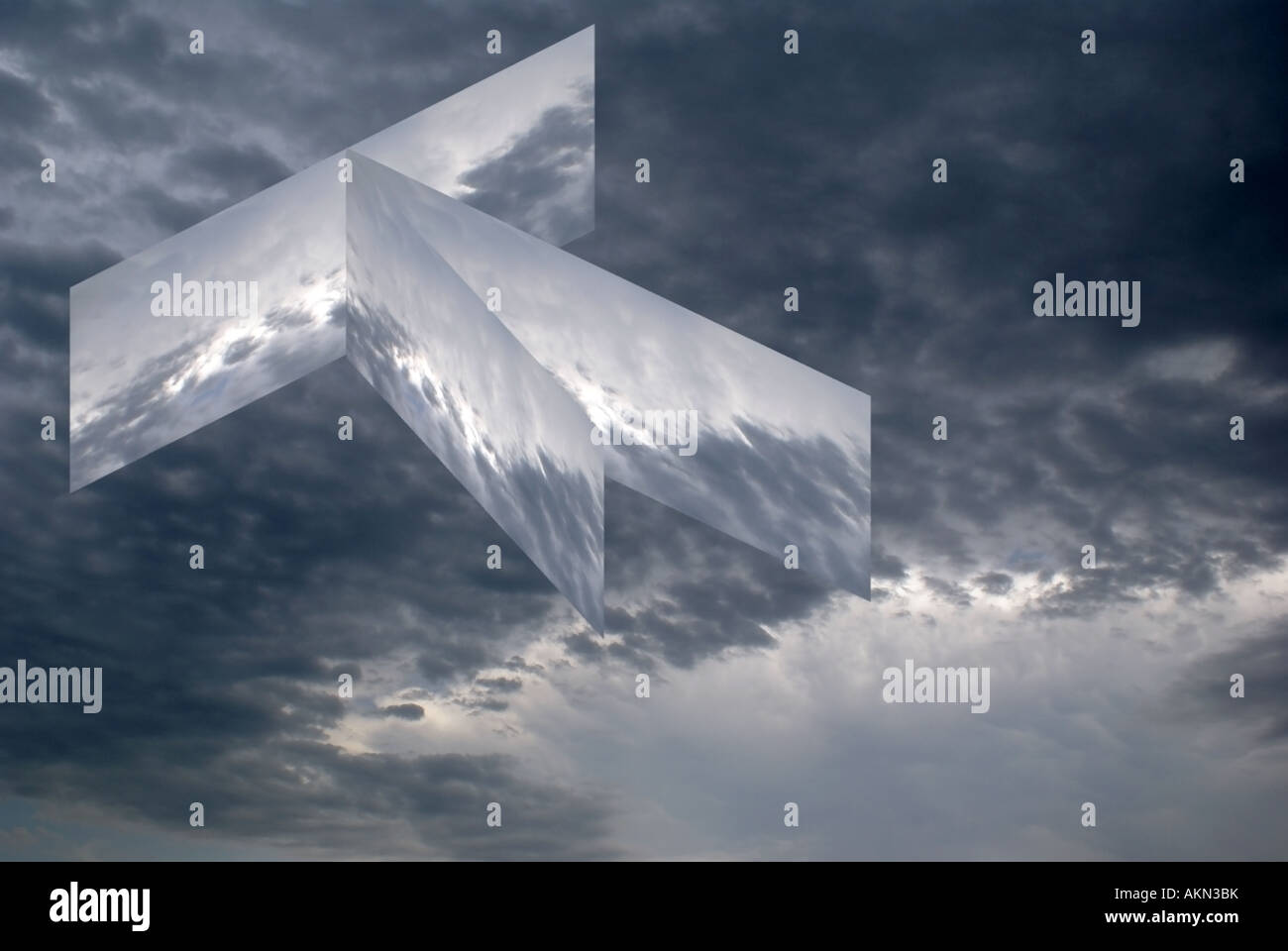 Immagini speculari nel cielo Foto Stock