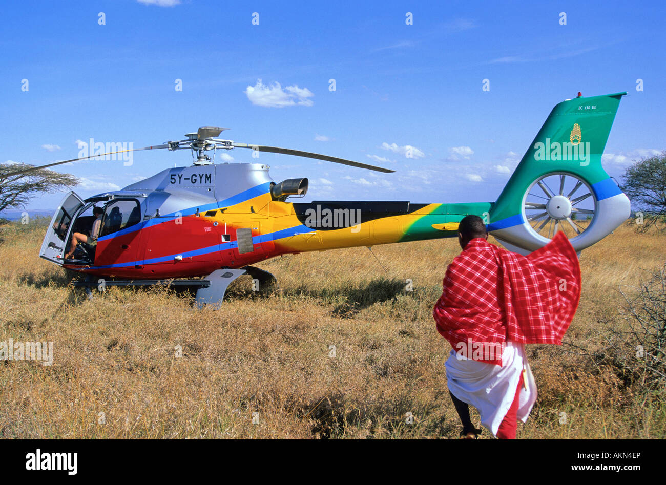 Il Kenya, il Monte Kenia, altopiano di Laikipia, Loisiba Wilderness Lodge, il volo in elicottero Foto Stock