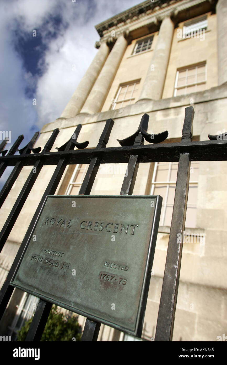 N. 1 il Royal Crescent Bath Avon Regno Unito Regno Unito Foto Stock