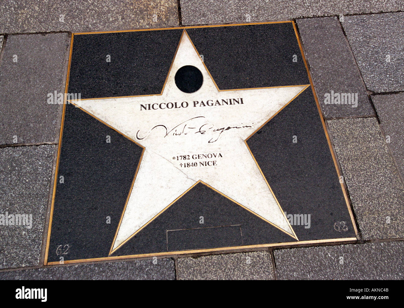 Niccolò Paganini lapide Vienna Austria Foto Stock