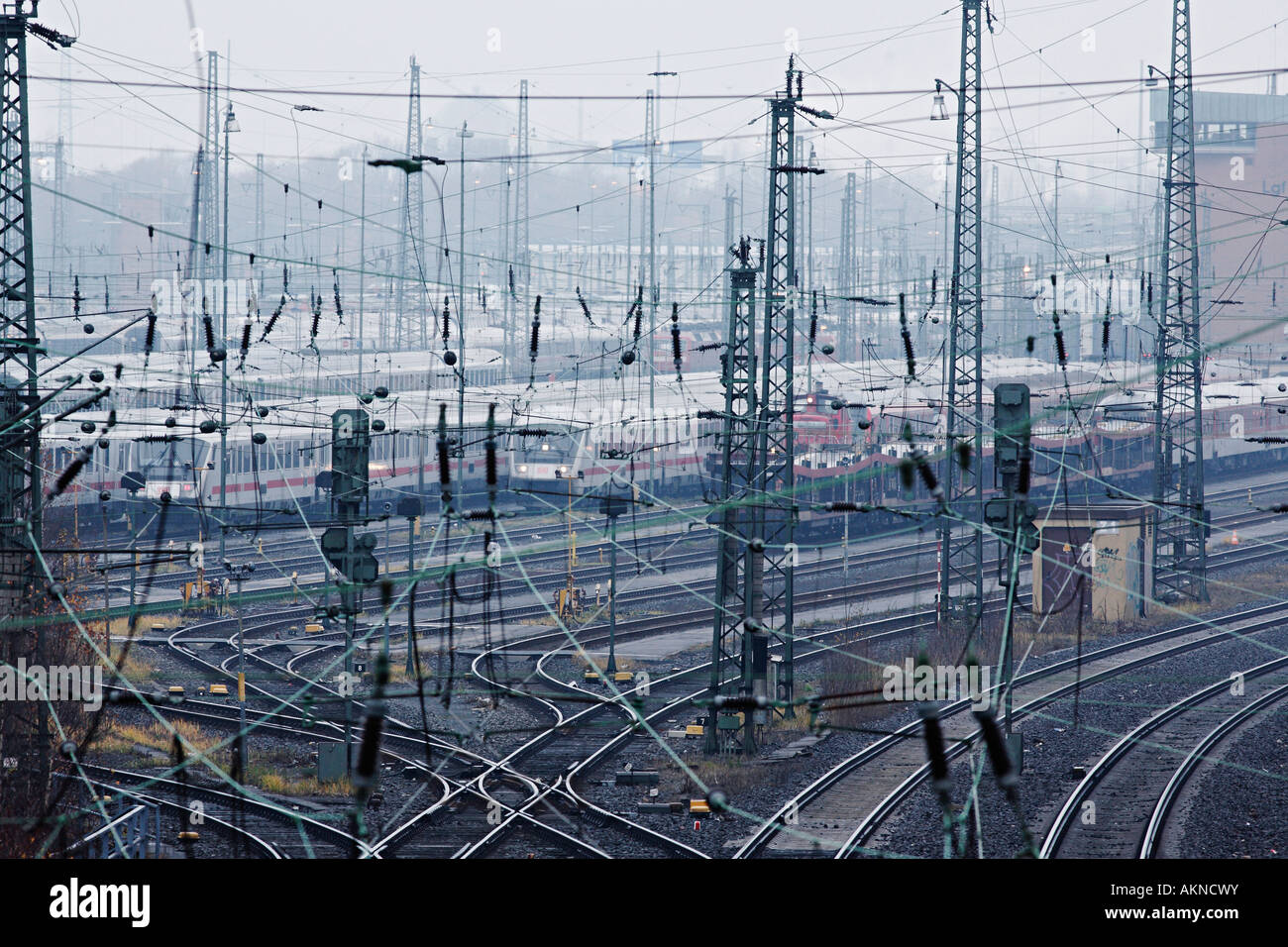 Ferrovia trackage - trasporti pubblici Foto Stock