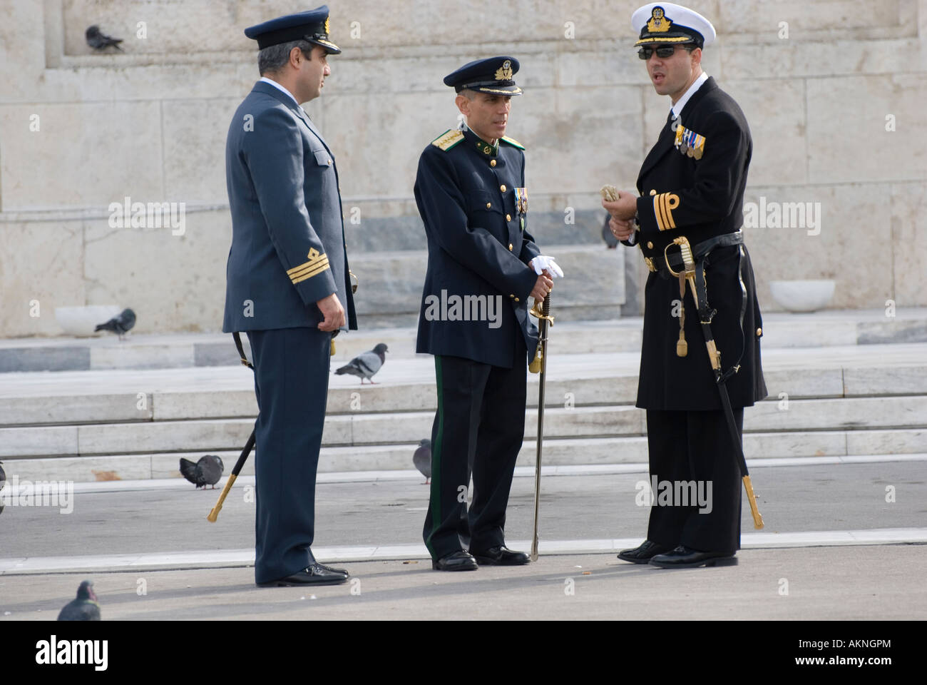Esercito greco, navy e Air force ufficiali Foto Stock