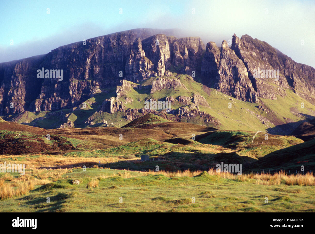 Scozia Isola di Skye Trotternish caratteristiche impressionanti del Quiraing Foto Stock