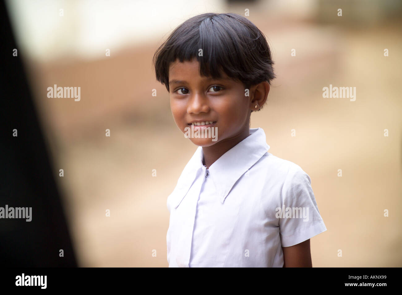 Da studentessa di scuola colpite dal maremoto, Hegalla M V Scuola, Sri Lanka, Asia Foto Stock