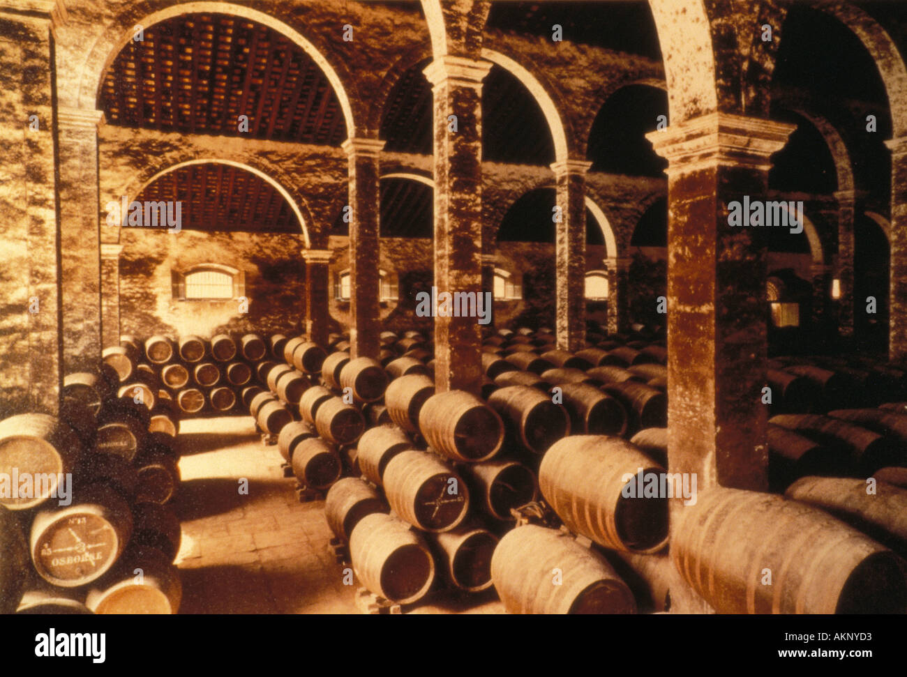 El Puerto de Santa Maria una foto storica del Sherry bodegas di Osborne Foto Stock