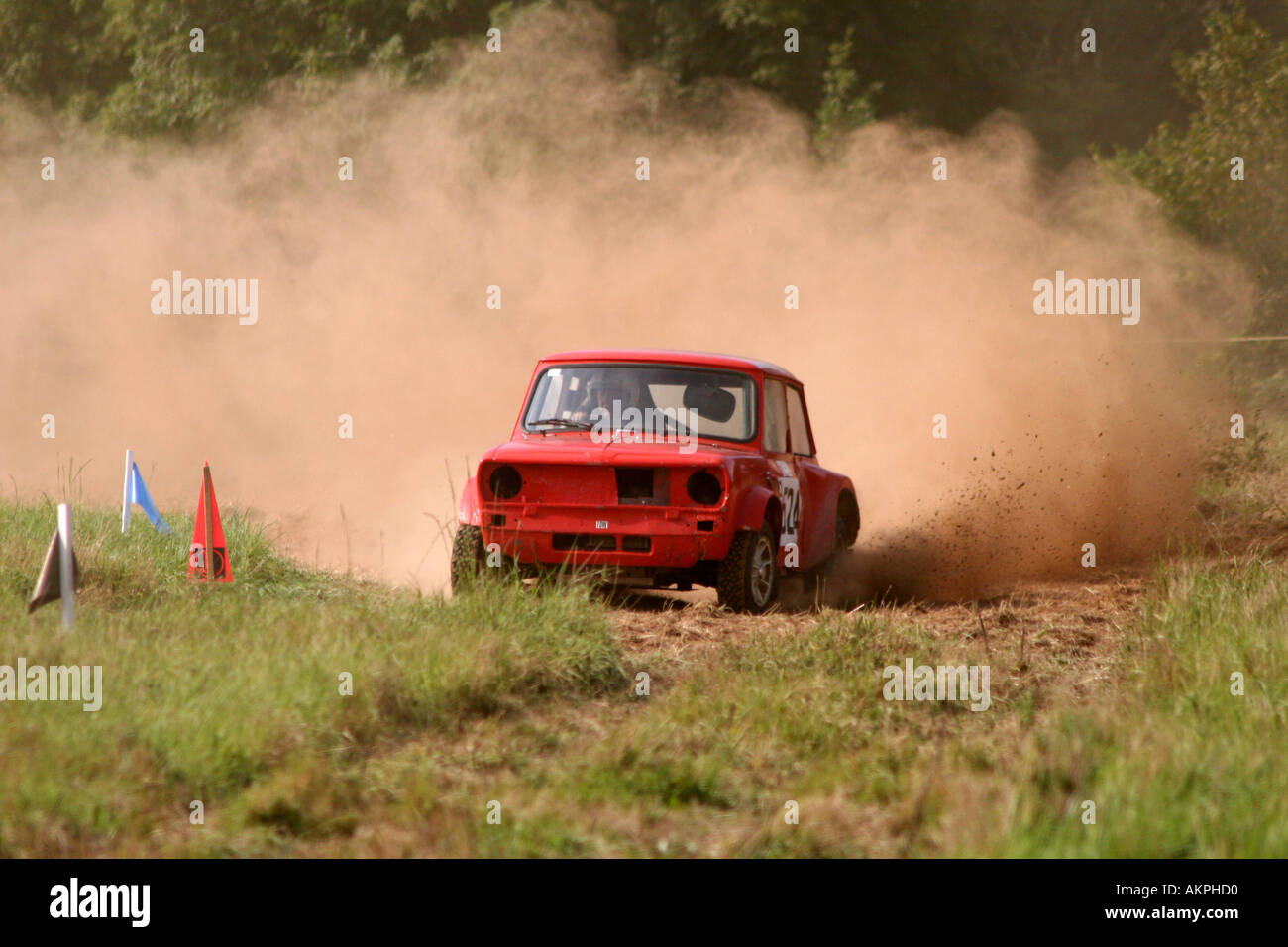 Traccia di erba Racing Foto Stock