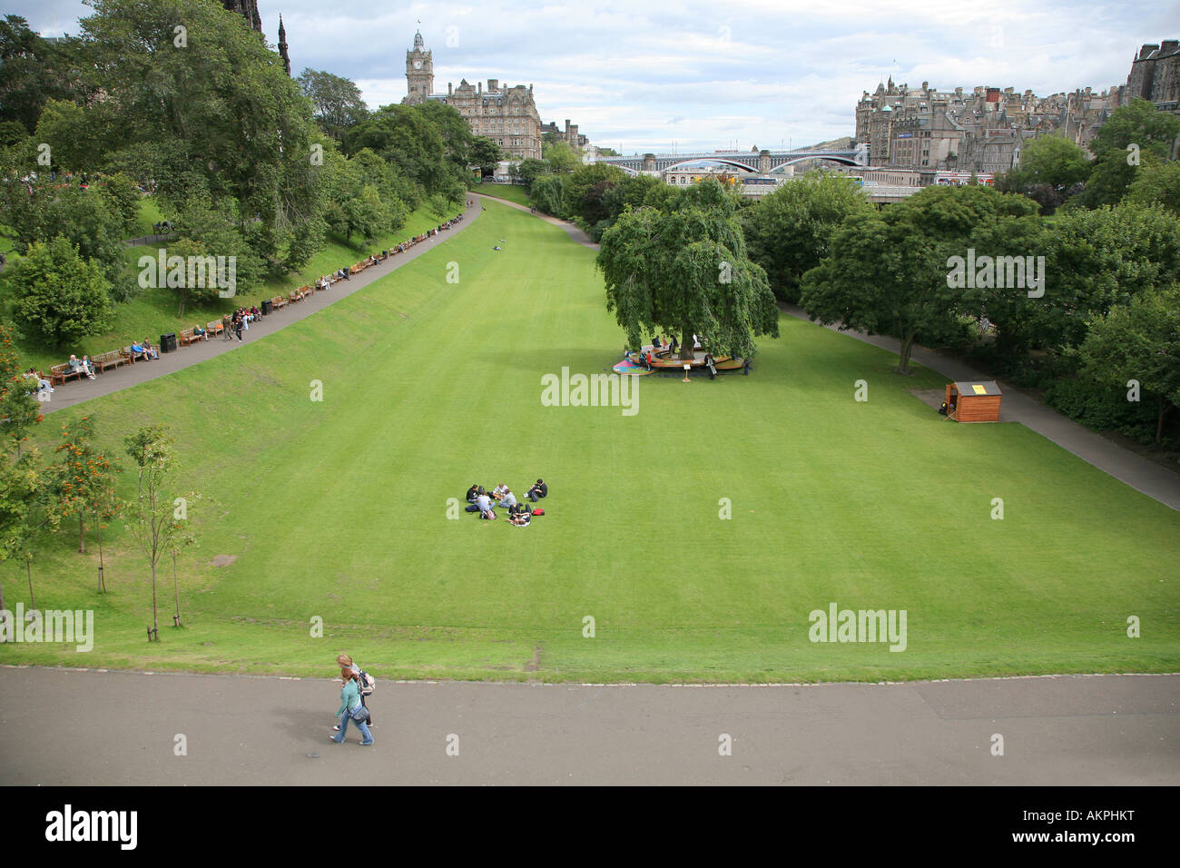 I giardini di Princes Street di Edimburgo in Scozia Foto Stock
