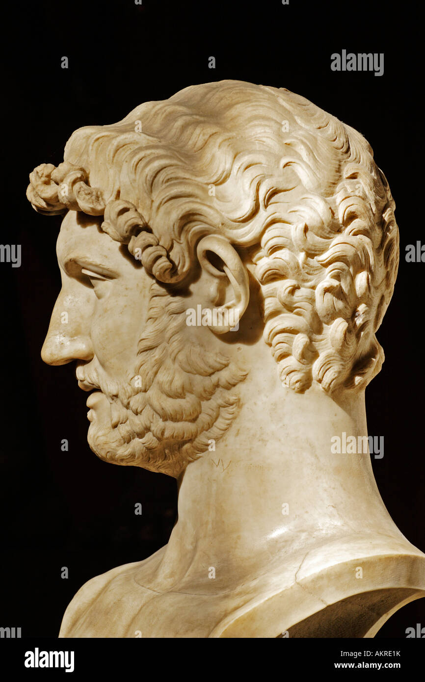 Statua di Adriano, il Museo del Vaticano, Italia Foto Stock