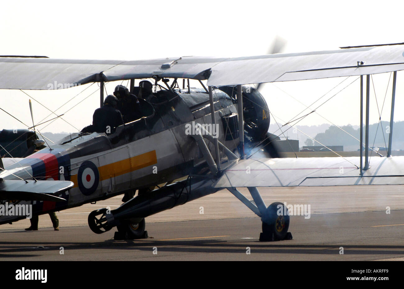 Fairey Swordfish della Royal Navy volo storico a warbirds show. Foto Stock