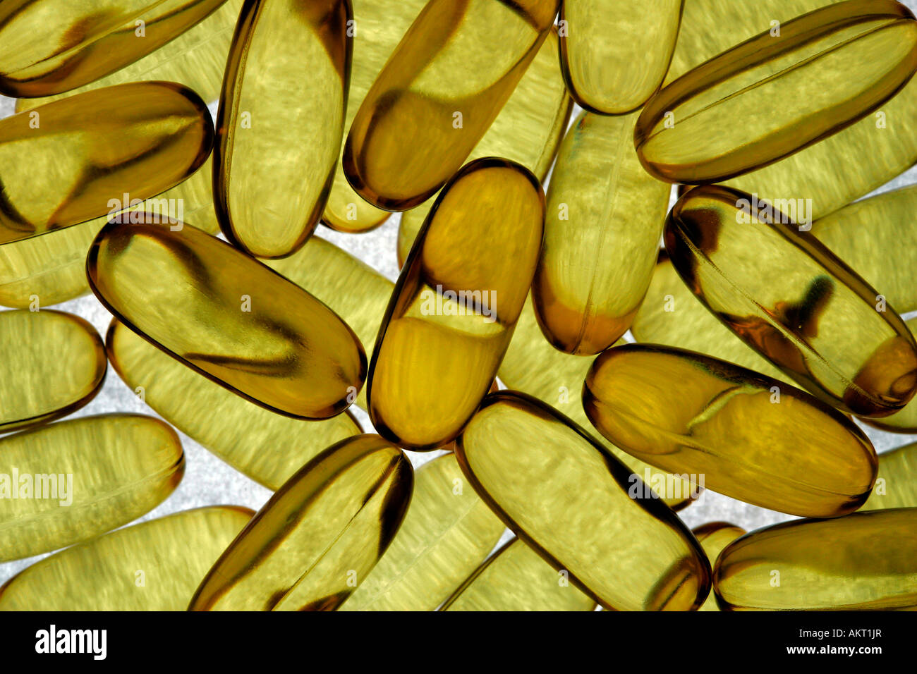 Olio di fegato di merluzzo capsule Foto Stock