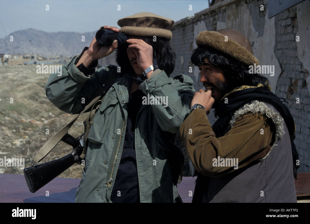 Linea anteriore soldati Dol-e-Mon Afghanistan Kabul Foto Stock